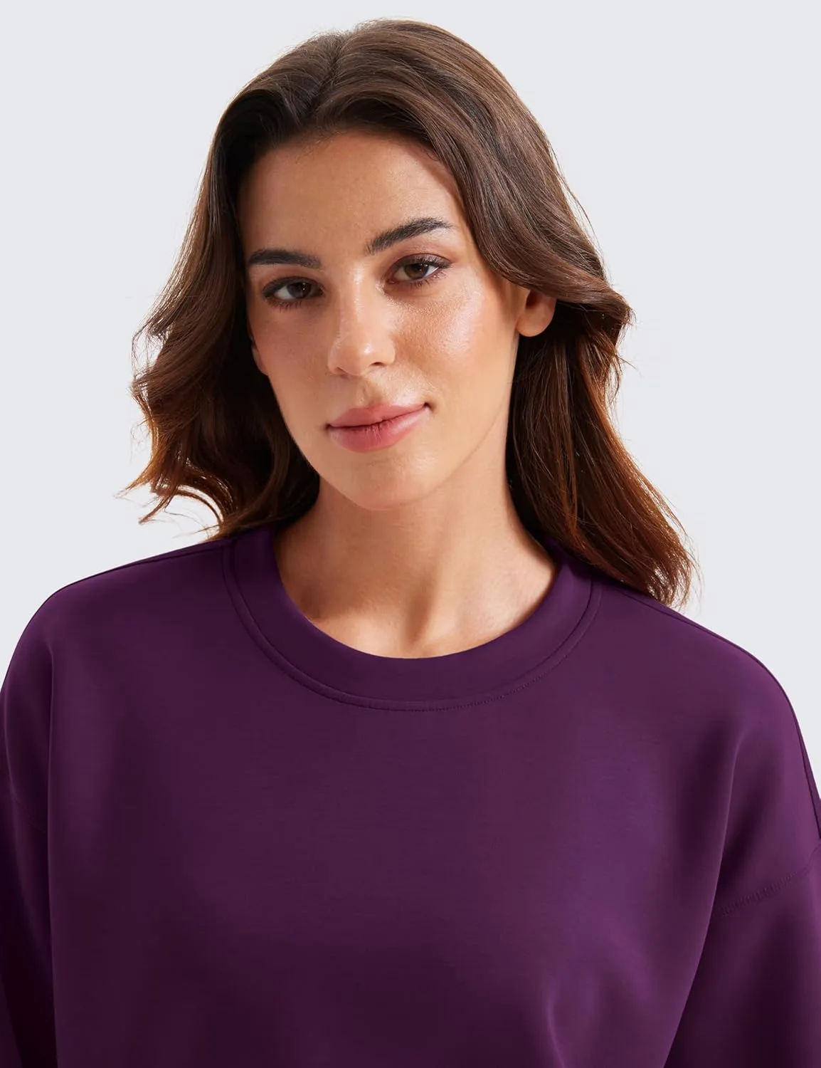 CRZ YOGA Womens SoftAura Crewneck Sweatshirt Long Sleeve Workout Casual Pullover Basic Fall Tops