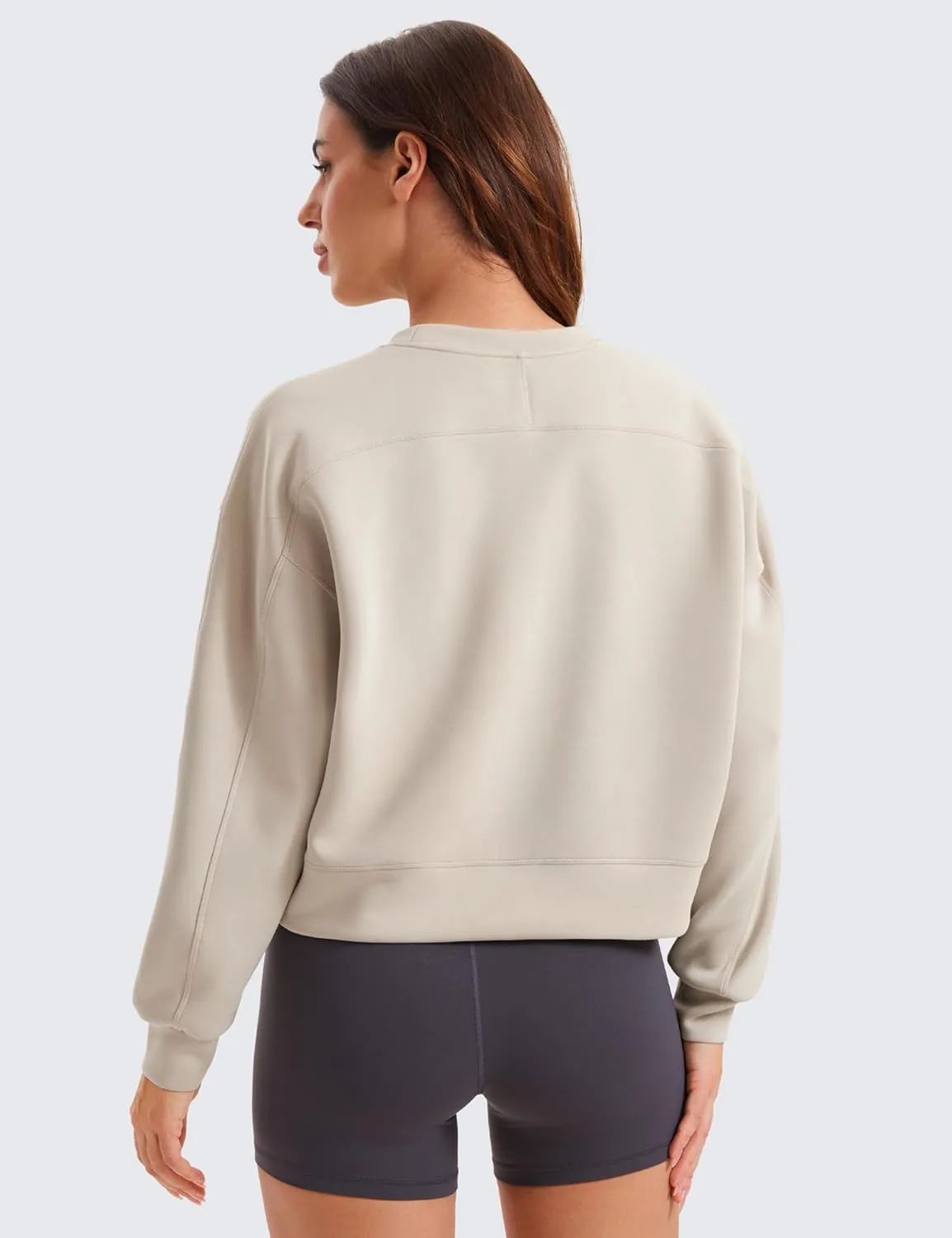 CRZ YOGA Womens SoftAura Crewneck Sweatshirt Long Sleeve Workout Casual Pullover Basic Fall Tops