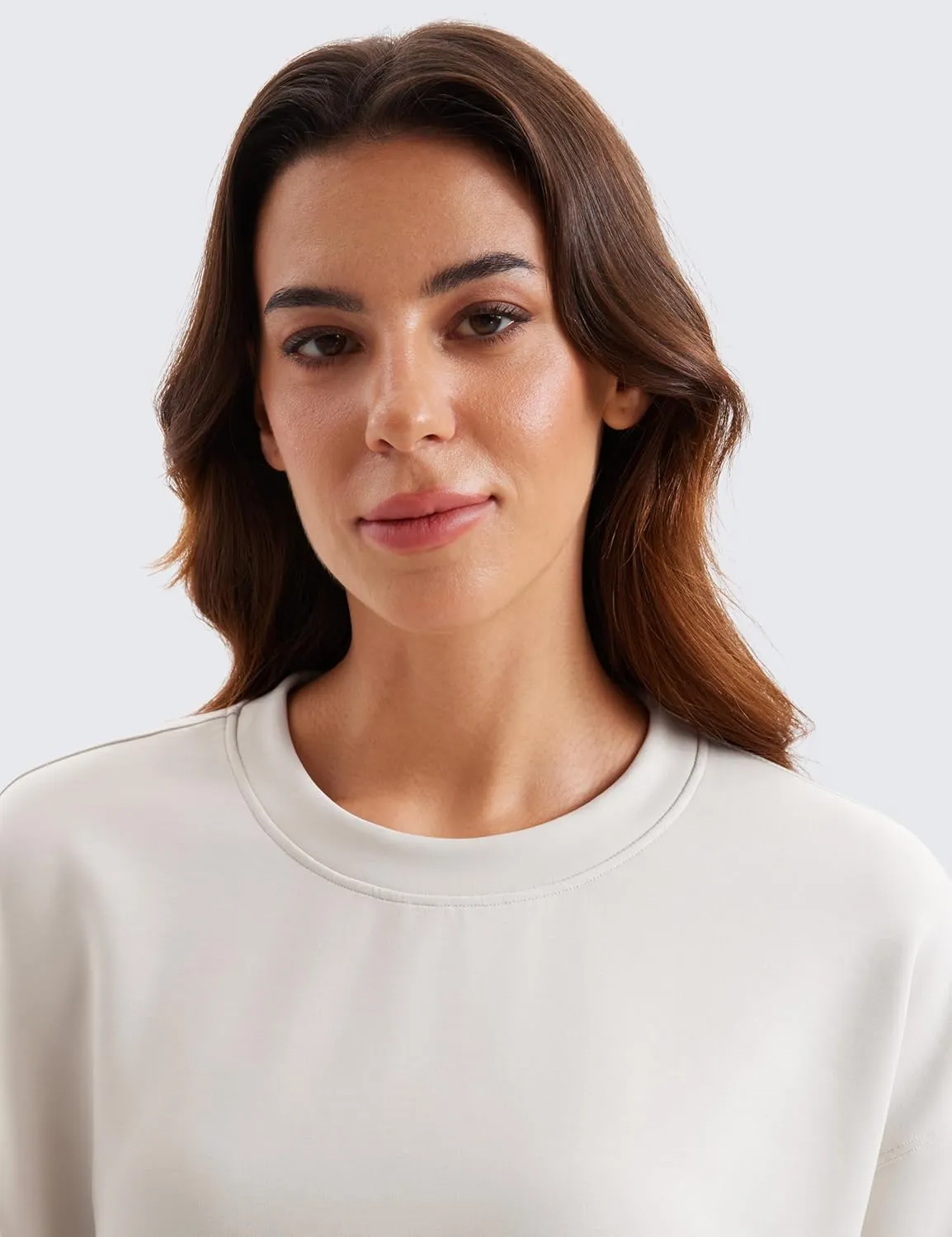CRZ YOGA Womens SoftAura Crewneck Sweatshirt Long Sleeve Workout Casual Pullover Basic Fall Tops