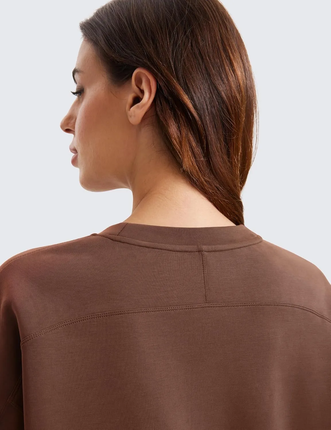 CRZ YOGA Womens SoftAura Crewneck Sweatshirt Long Sleeve Workout Casual Pullover Basic Fall Tops
