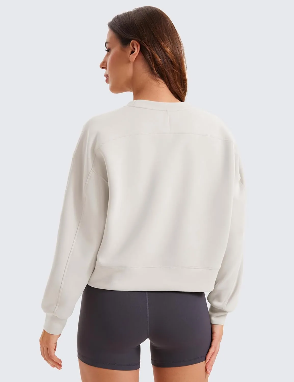 CRZ YOGA Womens SoftAura Crewneck Sweatshirt Long Sleeve Workout Casual Pullover Basic Fall Tops