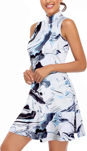 Cucuchy Womens Golf Tennis Dress Sleeveless Athletic Sports Workout Dresses