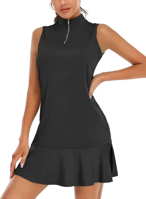 Cucuchy Womens Golf Tennis Dress Sleeveless Athletic Sports Workout Dresses