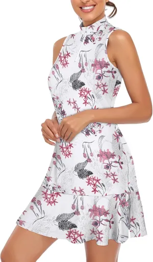 Cucuchy Womens Golf Tennis Dress Sleeveless Athletic Sports Workout Dresses