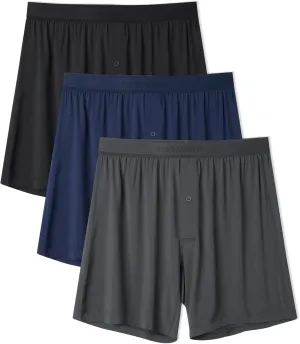 DAVID ARCHY Micro Modal Underwear Soft Mens Boxer Shorts Loose Breathable Boxers for Men Pack
