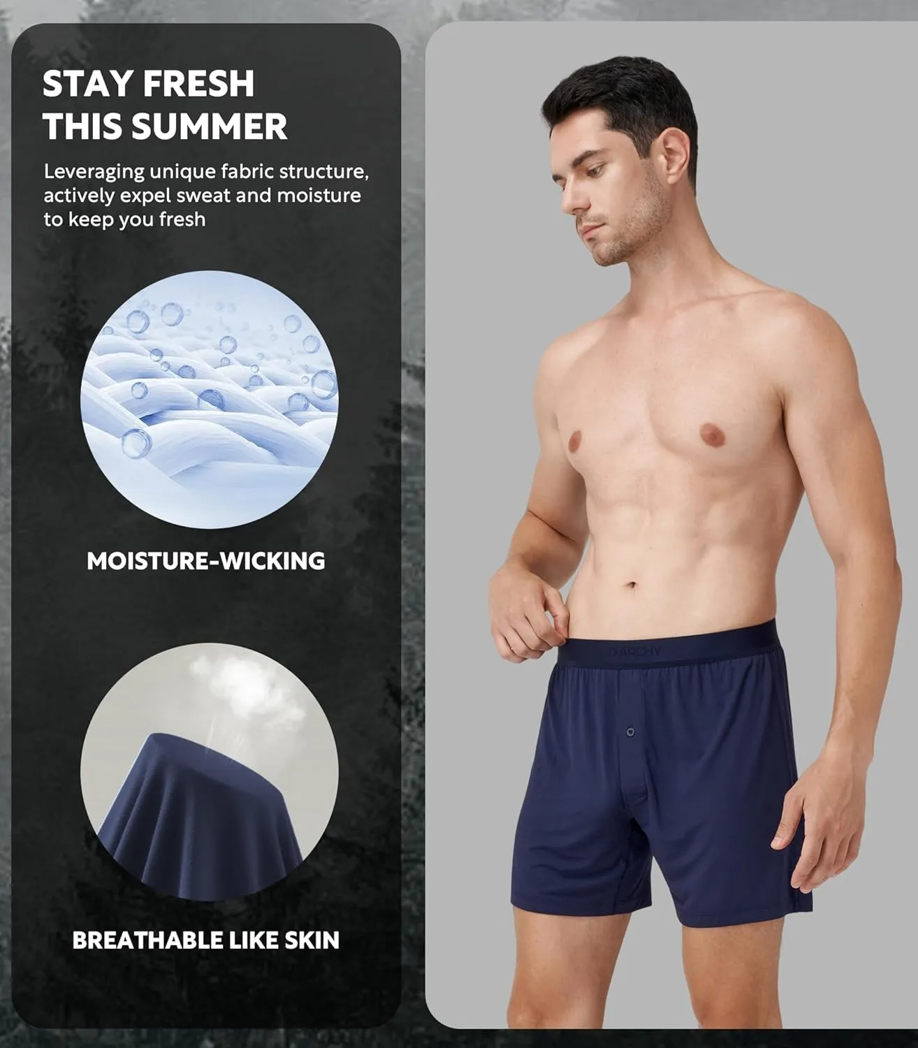 DAVID ARCHY Micro Modal Underwear Soft Mens Boxer Shorts Loose Breathable Boxers for Men Pack