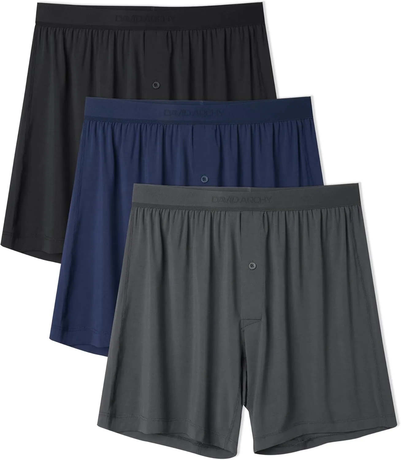 DAVID ARCHY Micro Modal Underwear Soft Mens Boxer Shorts Loose Breathable Boxers for Men Pack