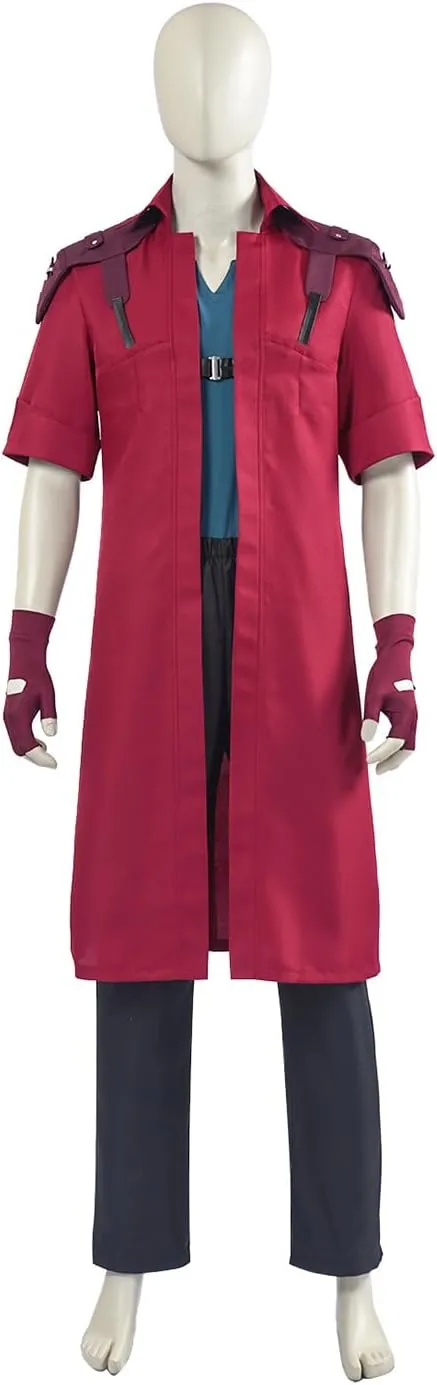 Devil Cry Cosplay DMC 5 Dante Costume Necklace Wig Trench Coat Jacket Shirt Pants Gloves Outfit for Mens