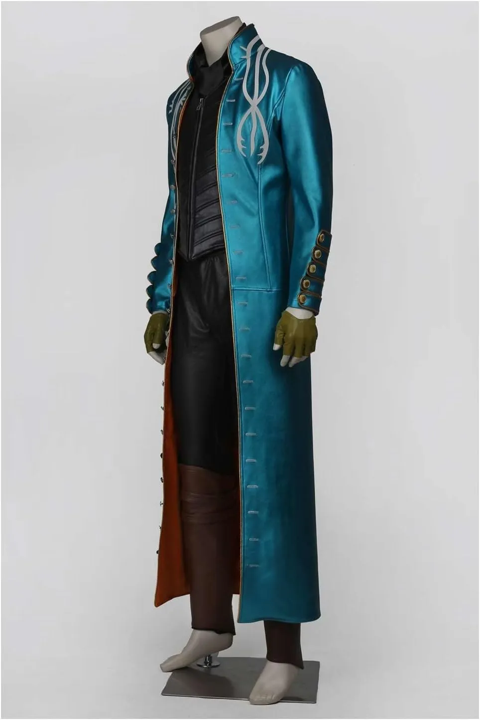 Devil May Cry Vergil Cosplay Costume DMC 5 Trench Coat Jacket Vest Pants Scarf Gloves Outfit for Mens Halloween