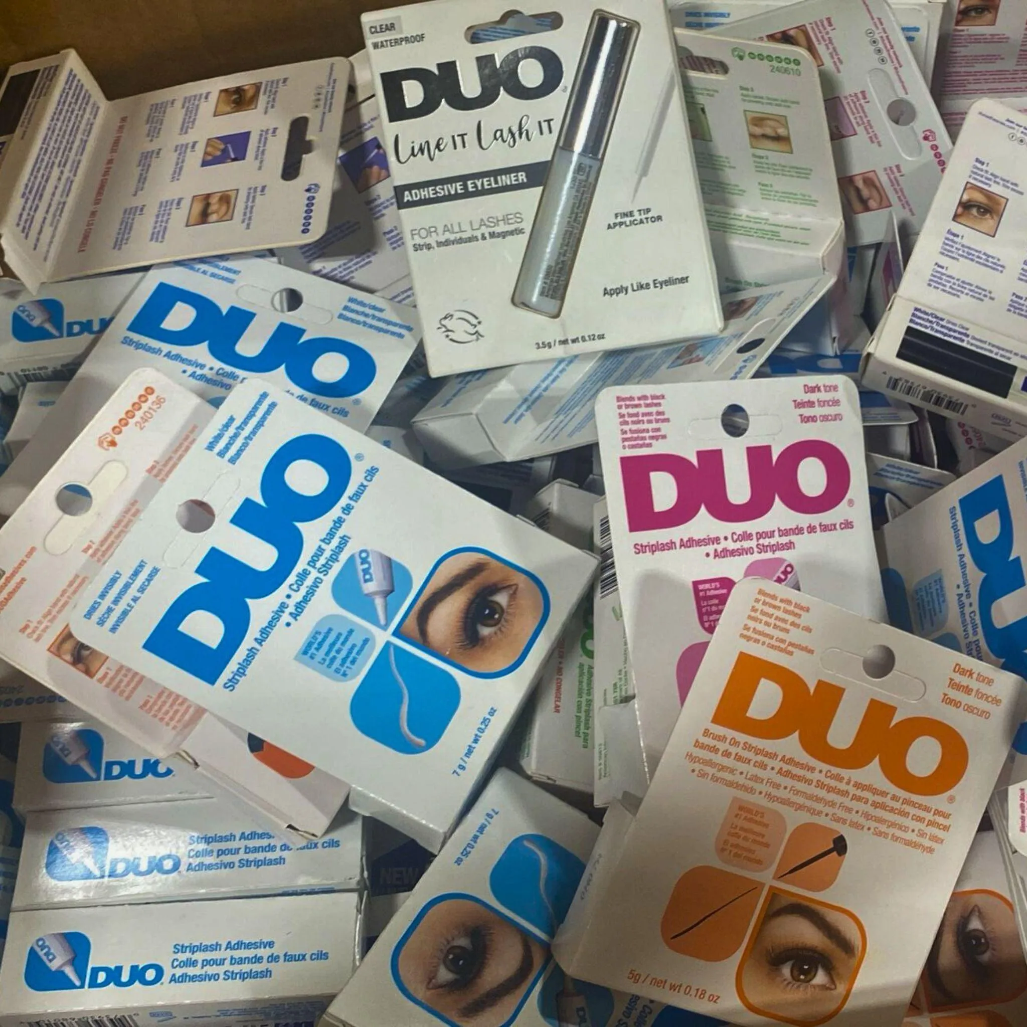 DUO Assorted Adhesive Mix Includes Strip On Adhesive , Brush On & Adhesive Eyeliner (100 Pcs Lot)