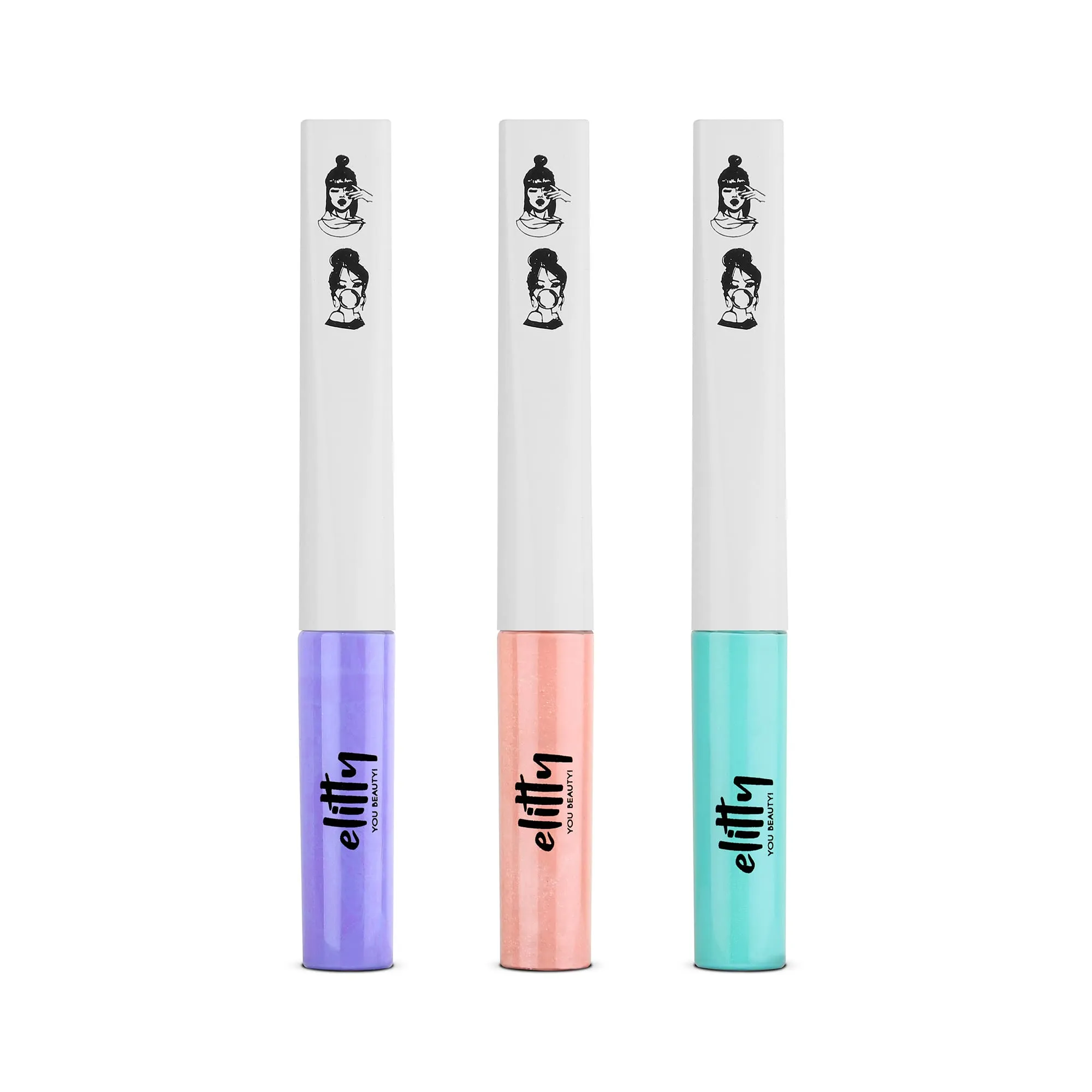 Elitty Pastel Pop Eyeliner Combo (Lilac Purple, Peach & Cyan Green) | Long Lasting |Waterproof | Smudge proof| Infused with Vit E| Intense Finish | Vegan & Cruelty Free -4 ml each