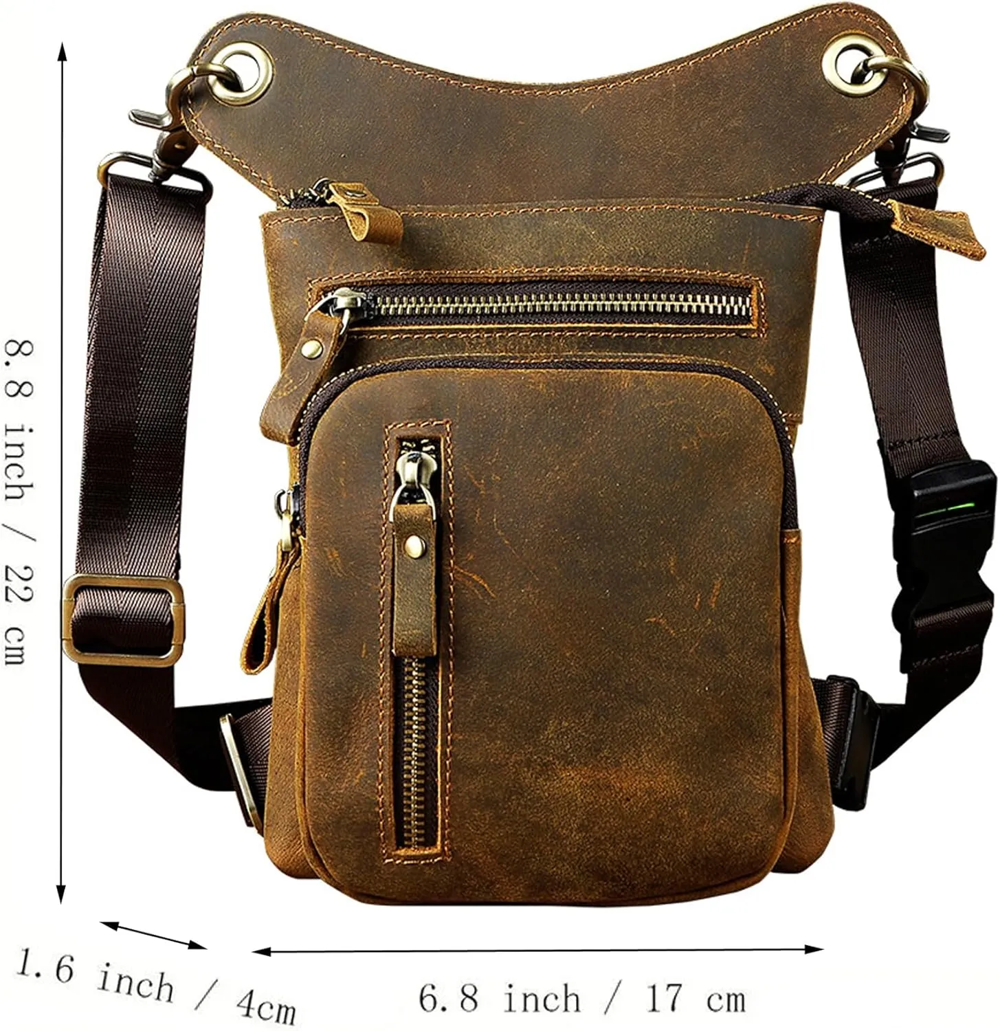 Genuine Leather Waist Pack Drop Leg Bag for Men Women Belt Bumbag Multi-Purpose Motorcycle Bike Outdoor Sporting Hicking Waist Hip Pack Messenger Shoulder Bags