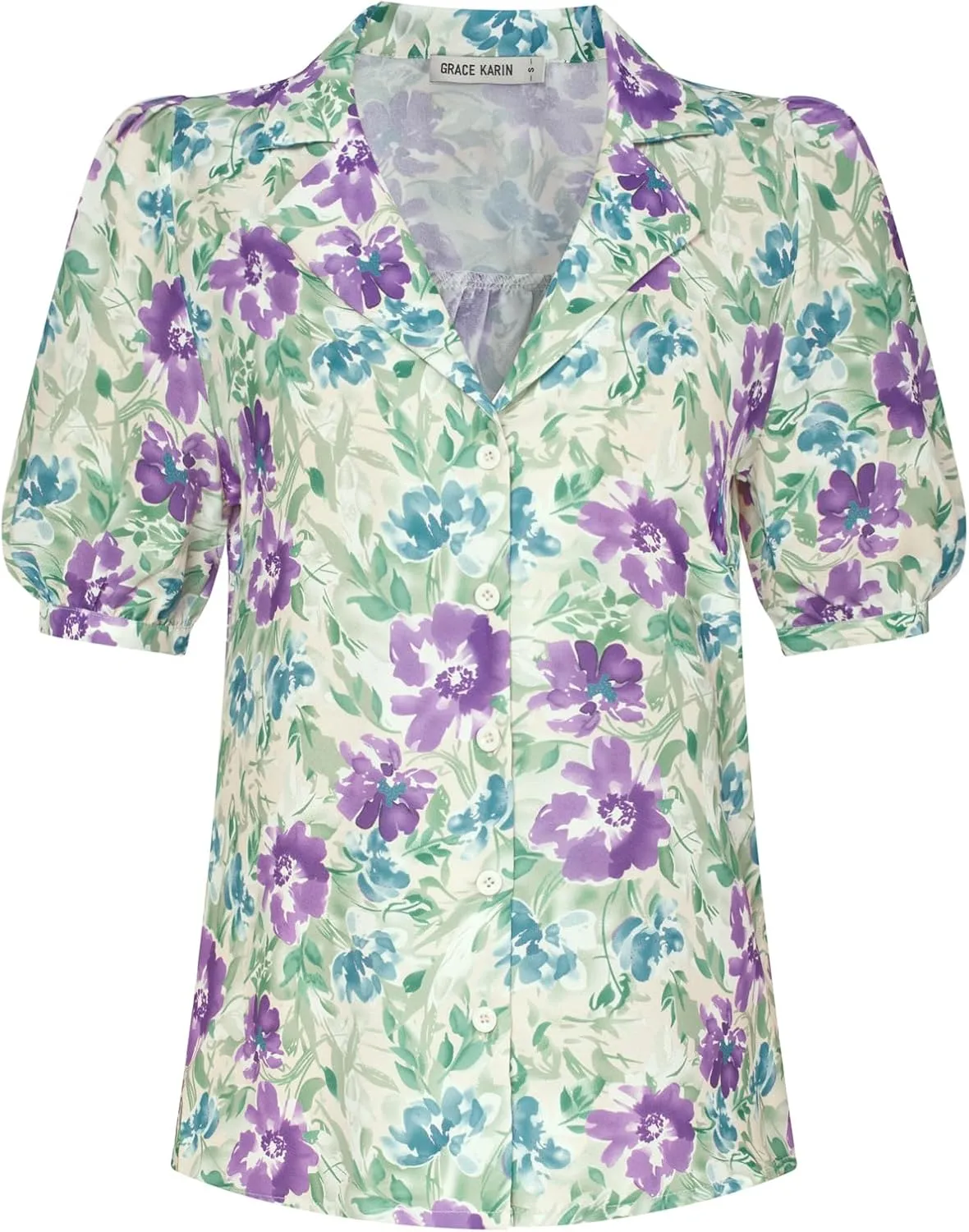 GRACE KARIN Womens Button Down Shirts Short Sleeve Long Sleeve Business Casual Tops V Neck Blouse