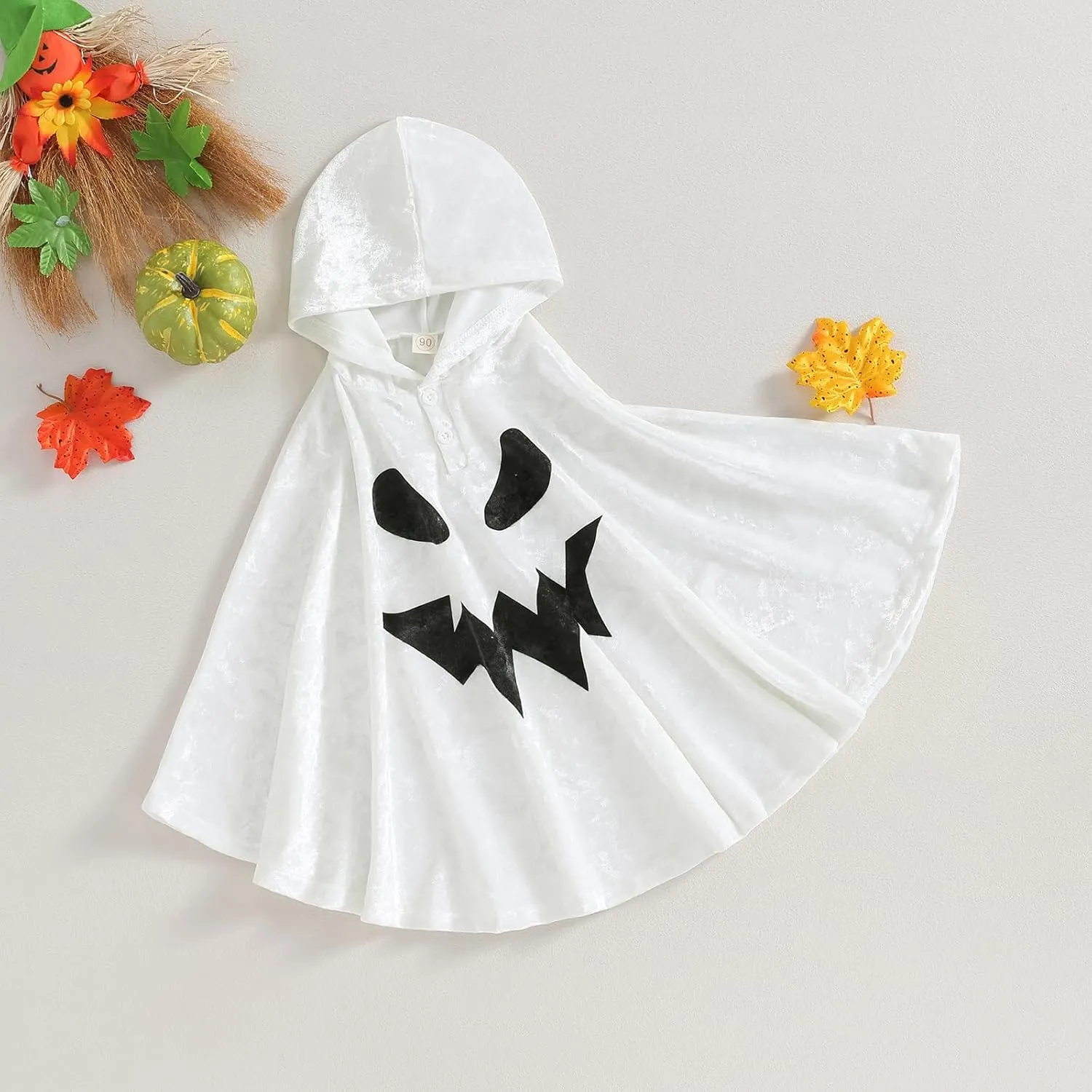 Halloweens Baby Boys Girls Suit Ghost Hooded Robe Fancy Party Costume Toddler Clothes Ghost Cloak Cape Party Prop