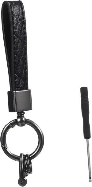 HEALLILY Leather Keychain Wristlet Car Keys Holder Lanyard Elegant key Wrist Strap Keychain Strap Leather Keyring