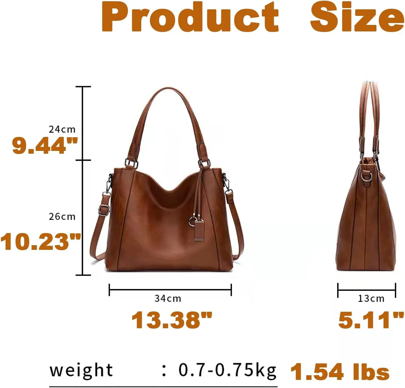 Hobo Bags for Women PU Leather Crossbody Bucket Purse Large Top Handle Shouler Purses and Handbags Set 2 Pcs