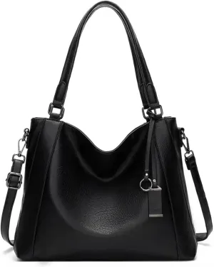 Hobo Bags for Women PU Leather Crossbody Bucket Purse Large Top Handle Shouler Purses and Handbags Set 2 Pcs