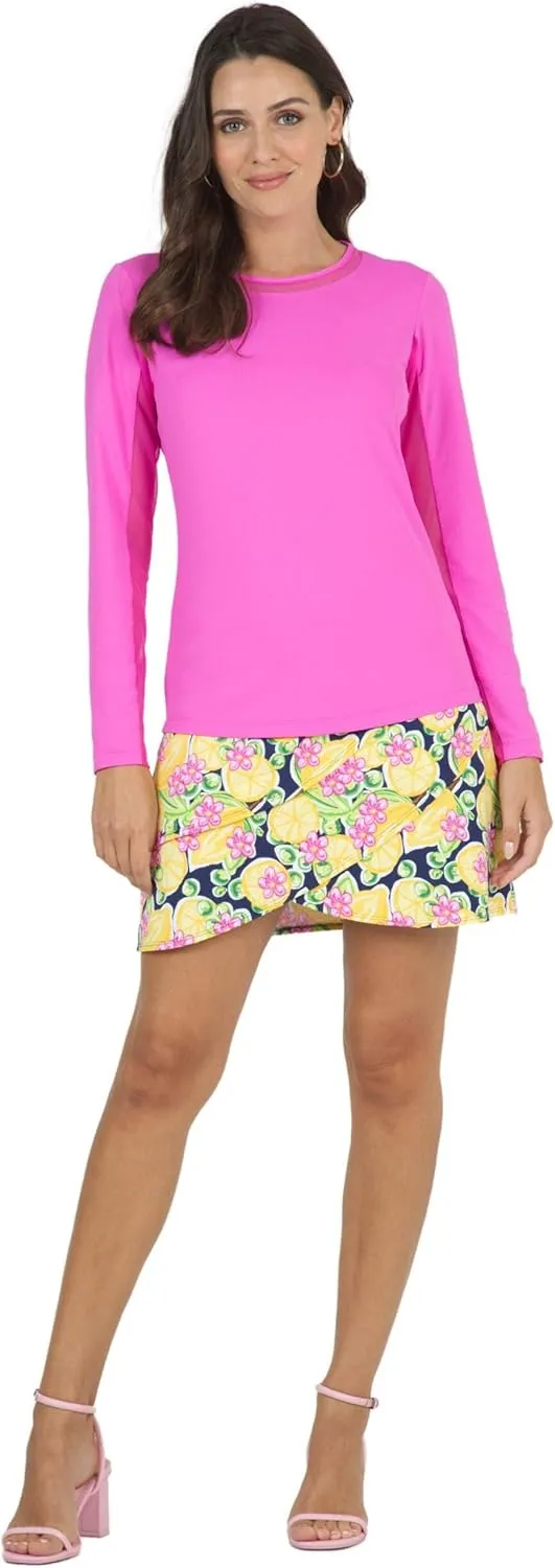 IBKUL Athleisure Wear Sun Protective UPF 50  Icefil Cooling Calista Print Layered Skort - 60652