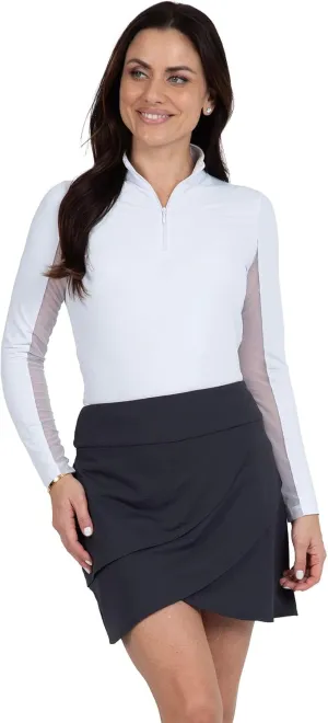 IBKUL Athleisure Wear Sun Protective UPF 50  Icefil Cooling Solid Layered Skort - 60000