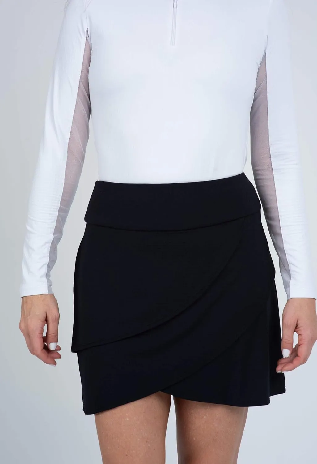 IBKUL Athleisure Wear Sun Protective UPF 50  Icefil Cooling Solid Layered Skort - 60000