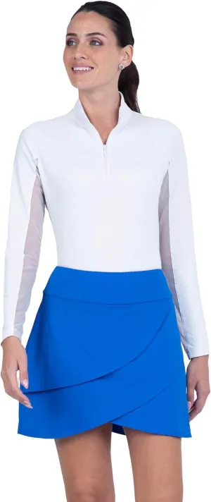 IBKUL Athleisure Wear Sun Protective UPF 50  Icefil Cooling Solid Layered Skort - 60000