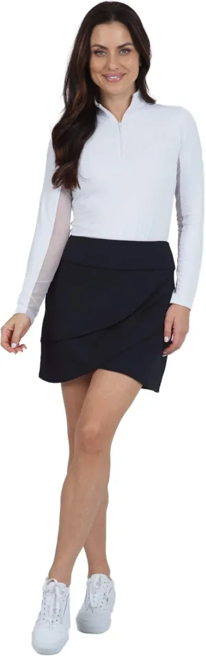 IBKUL Athleisure Wear Sun Protective UPF 50  Icefil Cooling Solid Layered Skort - 60000