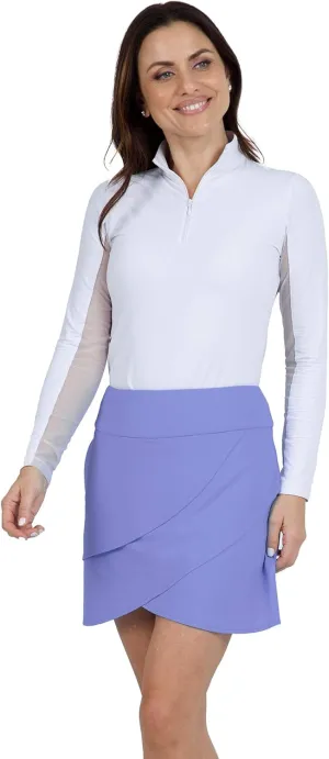 IBKUL Athleisure Wear Sun Protective UPF 50  Icefil Cooling Solid Layered Skort - 60000