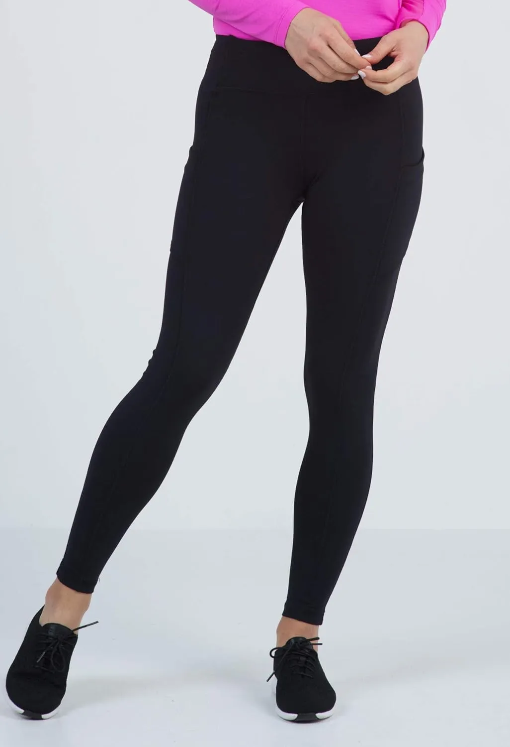 IBKUL Athleisure Wear Sun Protective UPF 50  Stain-Resistant Performance Leggings w Side & Back Zipper Pocket 75000