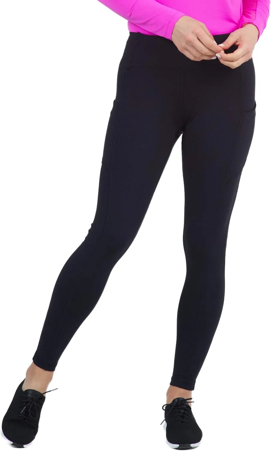 IBKUL Athleisure Wear Sun Protective UPF 50  Stain-Resistant Performance Leggings w Side & Back Zipper Pocket 75000