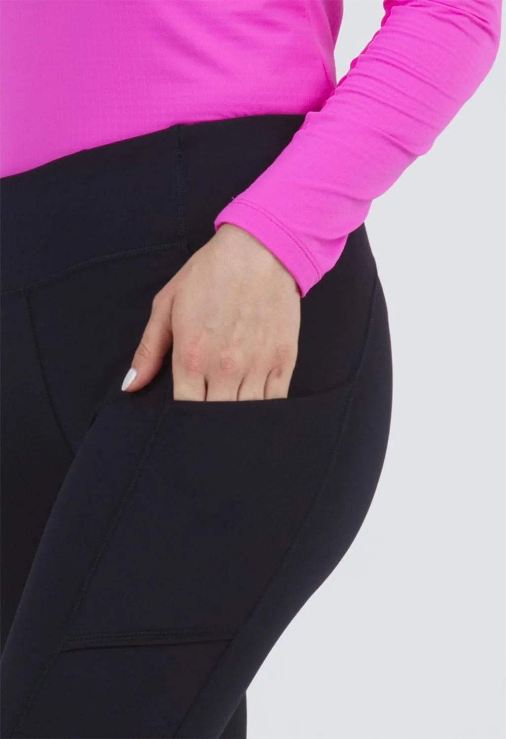 IBKUL Athleisure Wear Sun Protective UPF 50  Stain-Resistant Performance Leggings w Side & Back Zipper Pocket 75000