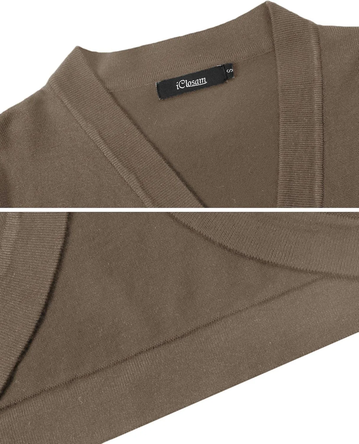 iClosam Womens 3/4 Sleeve Open Front Bolero Shrug Cropped Cardigans Knit Sweater Jacket
