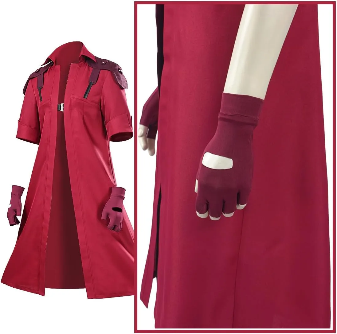 IS MY BIKE OKAY Men Devil Dante Cosplay Costume Jacket Steampunk Outfit Anime Red Trench Coat Gloves Necklace Halloween