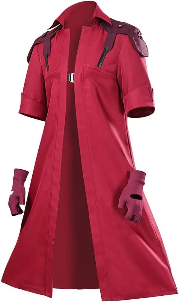 IS MY BIKE OKAY Men Devil Dante Cosplay Costume Jacket Steampunk Outfit Anime Red Trench Coat Gloves Necklace Halloween