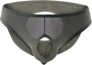 JEShifangjiusu Men'S Underwear Sexy Mesh Briefs Jockstrap Breathable Athletic Supporter See-Through Hollow Out Lingerie