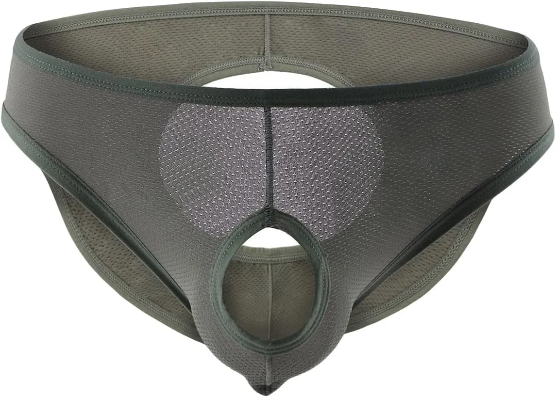 JEShifangjiusu Men'S Underwear Sexy Mesh Briefs Jockstrap Breathable Athletic Supporter See-Through Hollow Out Lingerie