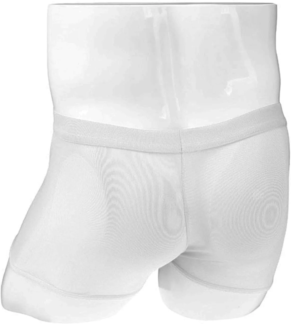 JEsilunmaMY See Through Underwear for Men Mid Waist Leather Zip Pouch Boxer Briefs Mesh Sheer Breathable Lingerie Shorts