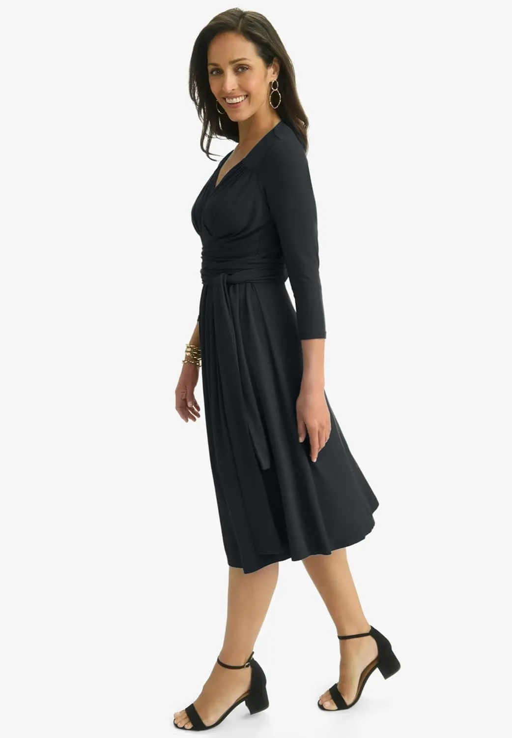 Jessica London Women's Plus Size Sweetheart Wrap Midi Dress