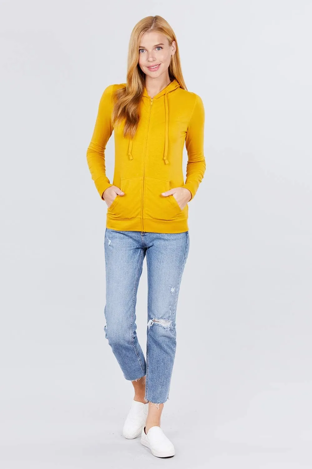 Khanomak Women Full Sleeve Outer Wear Zip Up Hoodie Casual Sweatshirt Jacket