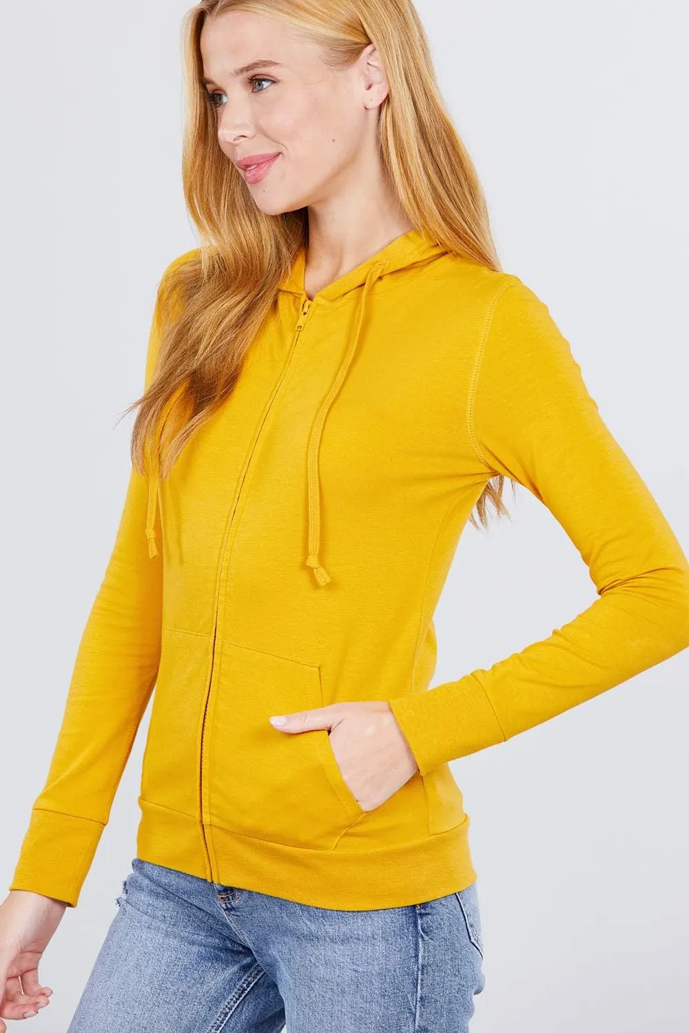 Khanomak Women Full Sleeve Outer Wear Zip Up Hoodie Casual Sweatshirt Jacket