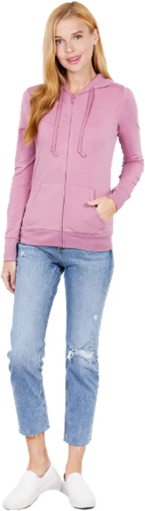 Khanomak Women Full Sleeve Outer Wear Zip Up Hoodie Casual Sweatshirt Jacket