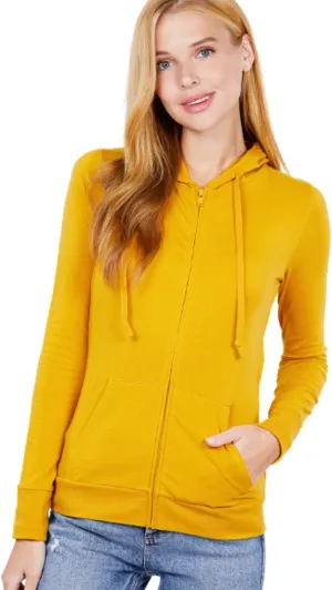 Khanomak Women Full Sleeve Outer Wear Zip Up Hoodie Casual Sweatshirt Jacket