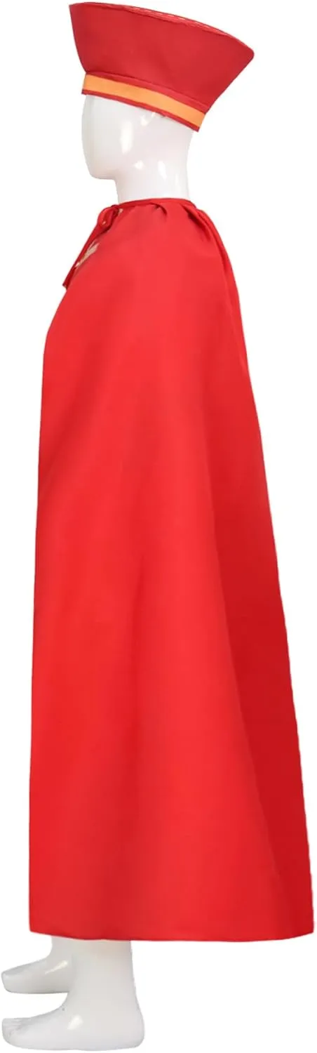 Kids Lord Farquaad Costume Red Cloak Tops Hat Belt Gloves Full Set King Farquaad Cosplay Wig for Halloween