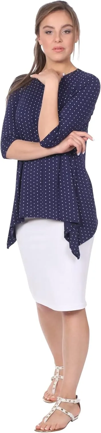 Kosher Casual Women's Modest Knee-Length Fitted Lightweight Cotton Spandex Pencil Skirt