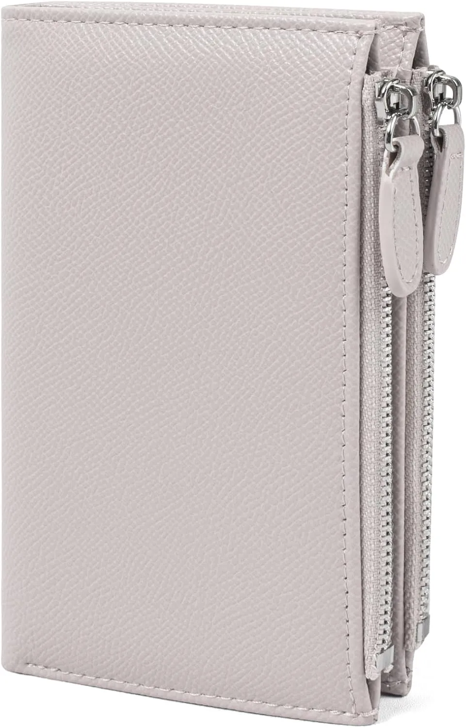 KOTORA Small Wallets for Women Leather RFID Blocking Bifold Zipper Coin Pocket Wallet Card Case Holder Minimalist Clutch Handbag Purse (Medium-Gray)