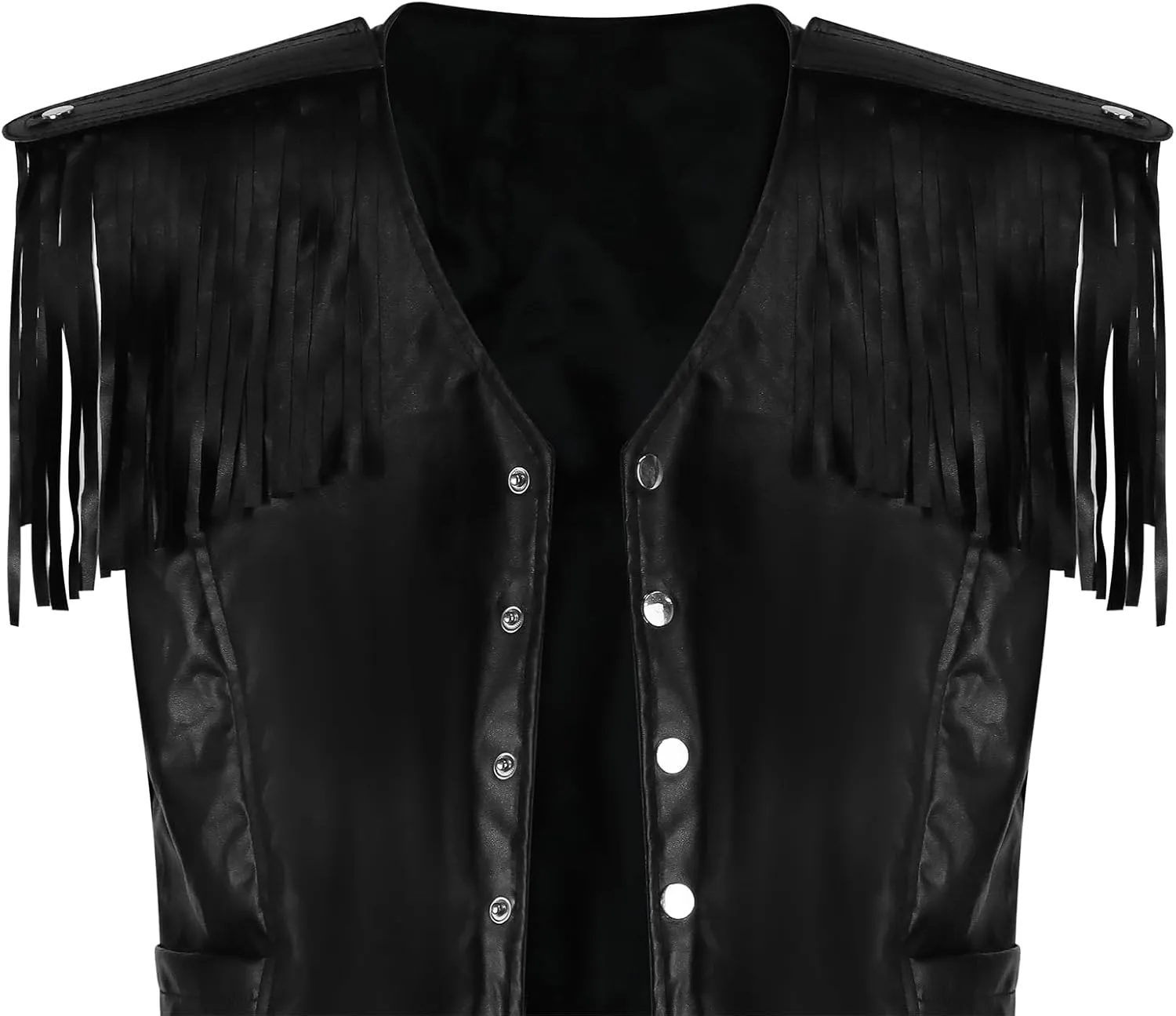 LILLIWEEN Men Cowboy Costume With Scarf Western Long Sleeve Fringe Shirt Halloween Cosplay