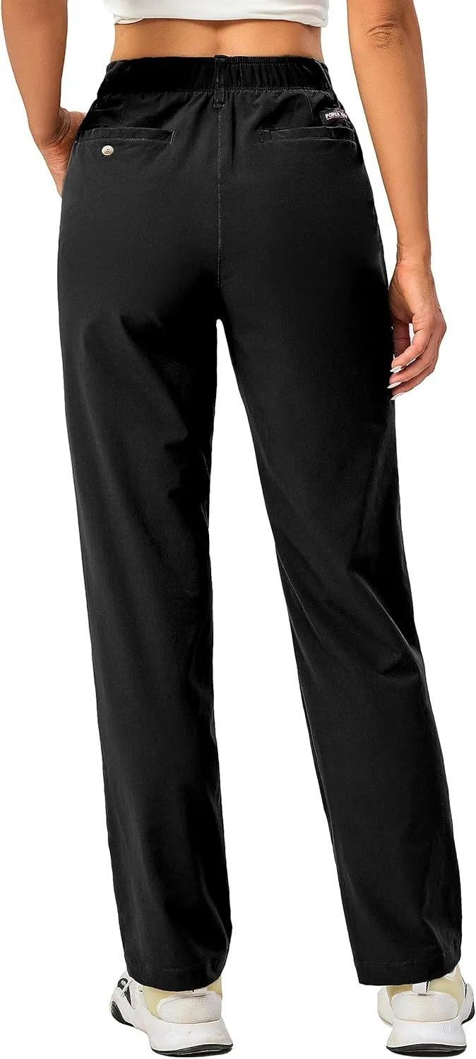 Little Donkey Andy Women's Golf Pants Stretch Quick Dry Lightweight Straight Leg Business Casual Slacks with Pockets