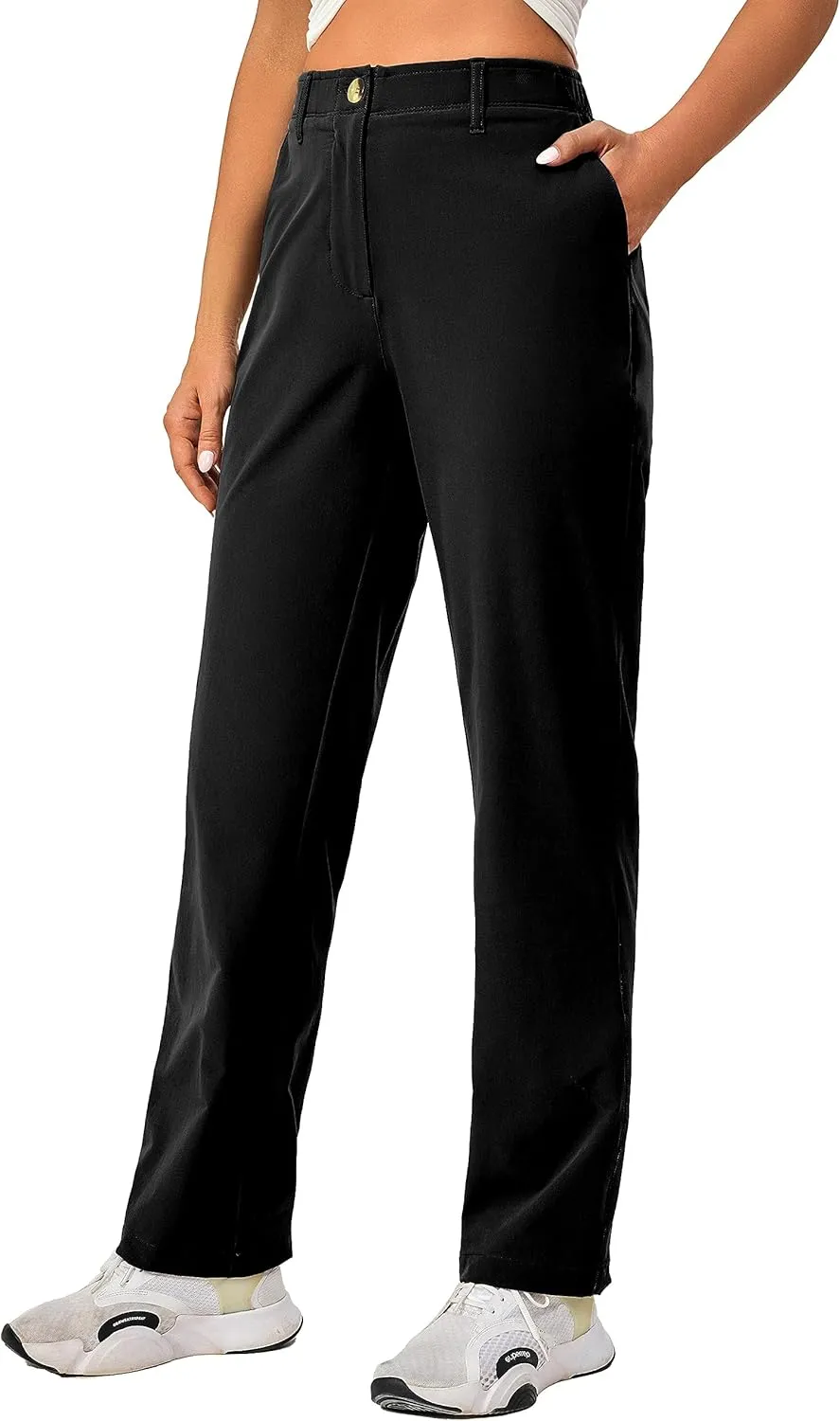 Little Donkey Andy Women's Golf Pants Stretch Quick Dry Lightweight Straight Leg Business Casual Slacks with Pockets