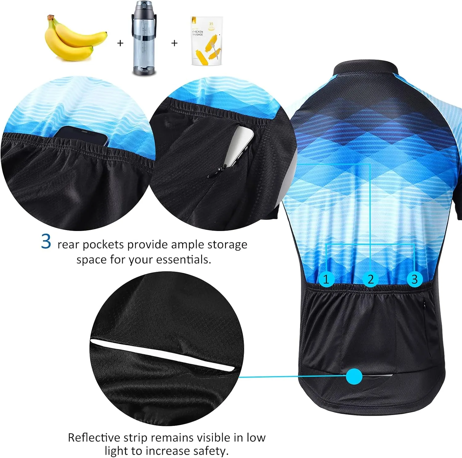 Lixada Men's Cycling Jersey Set Bicycle Short Sleeve Set MTB Bicycle Suit Quick-Dry Breathable Shirt Pants Set