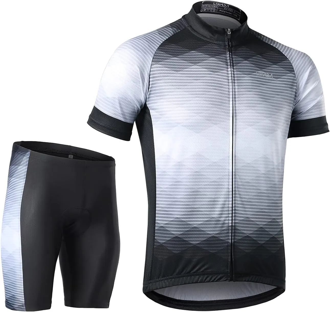 Lixada Men's Cycling Jersey Set Bicycle Short Sleeve Set MTB Bicycle Suit Quick-Dry Breathable Shirt Pants Set