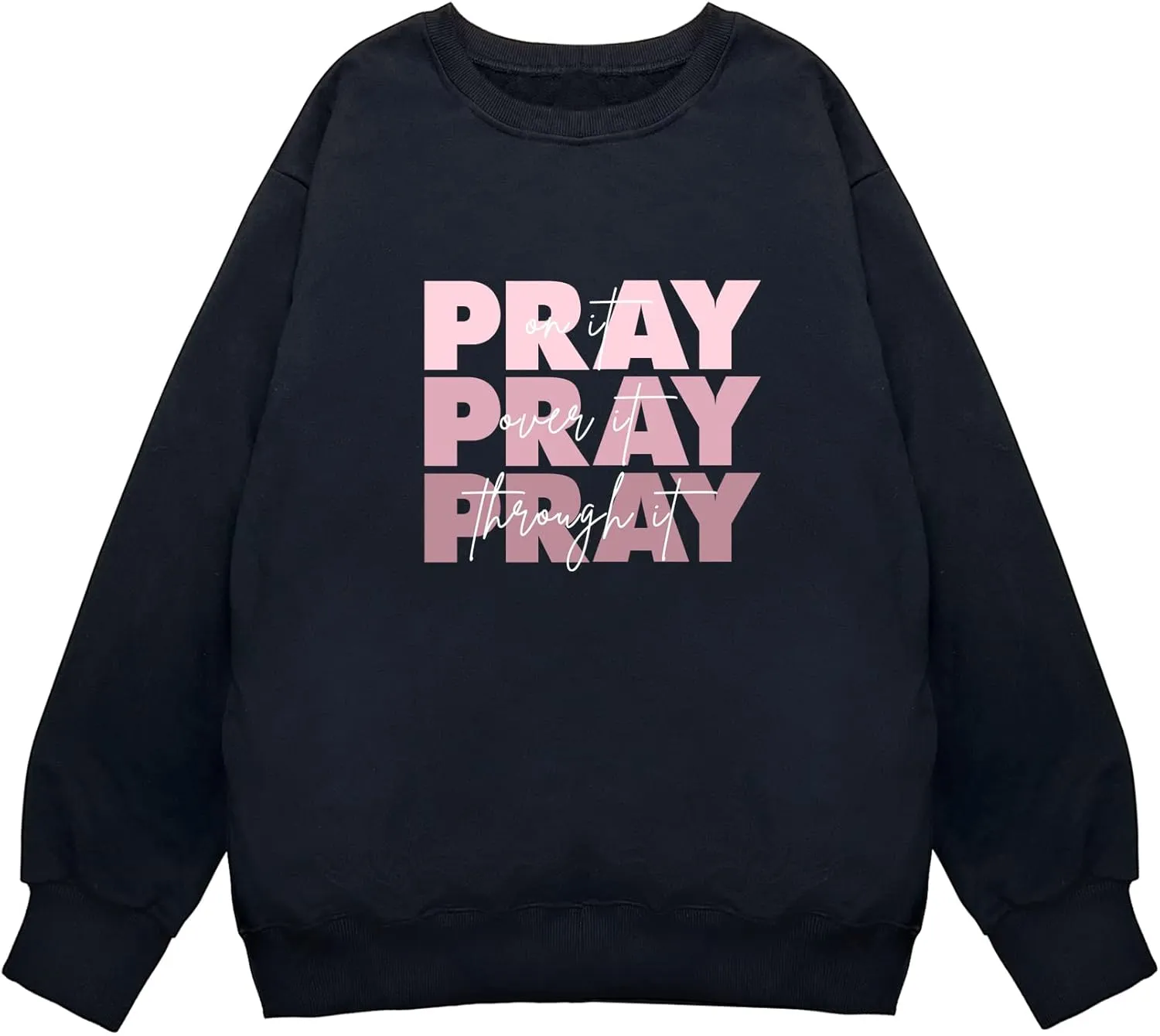 LOOKFACE Women Long Sleeve Graphic Oversized Pullover Cute Drop Shloulder Sweatshirts
